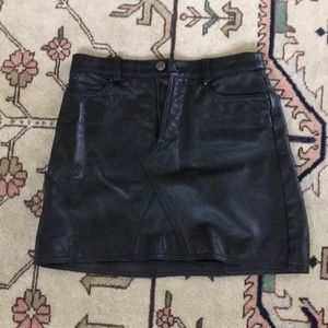 Roberto Cavalli genuine black leather mini skirt